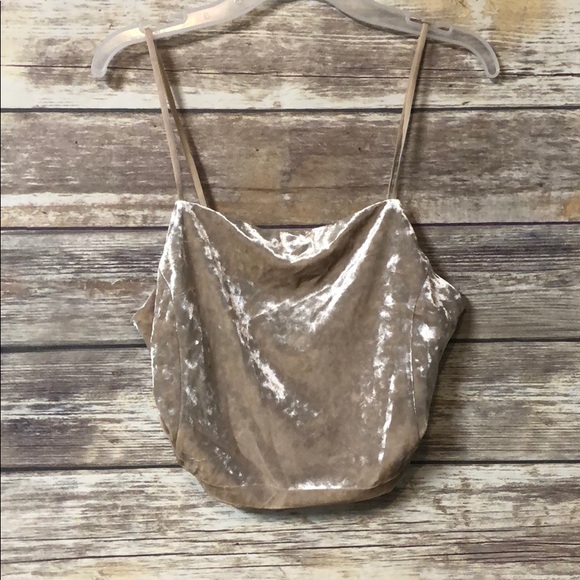 Honey punch velour crop top size M - Picture 3 of 6